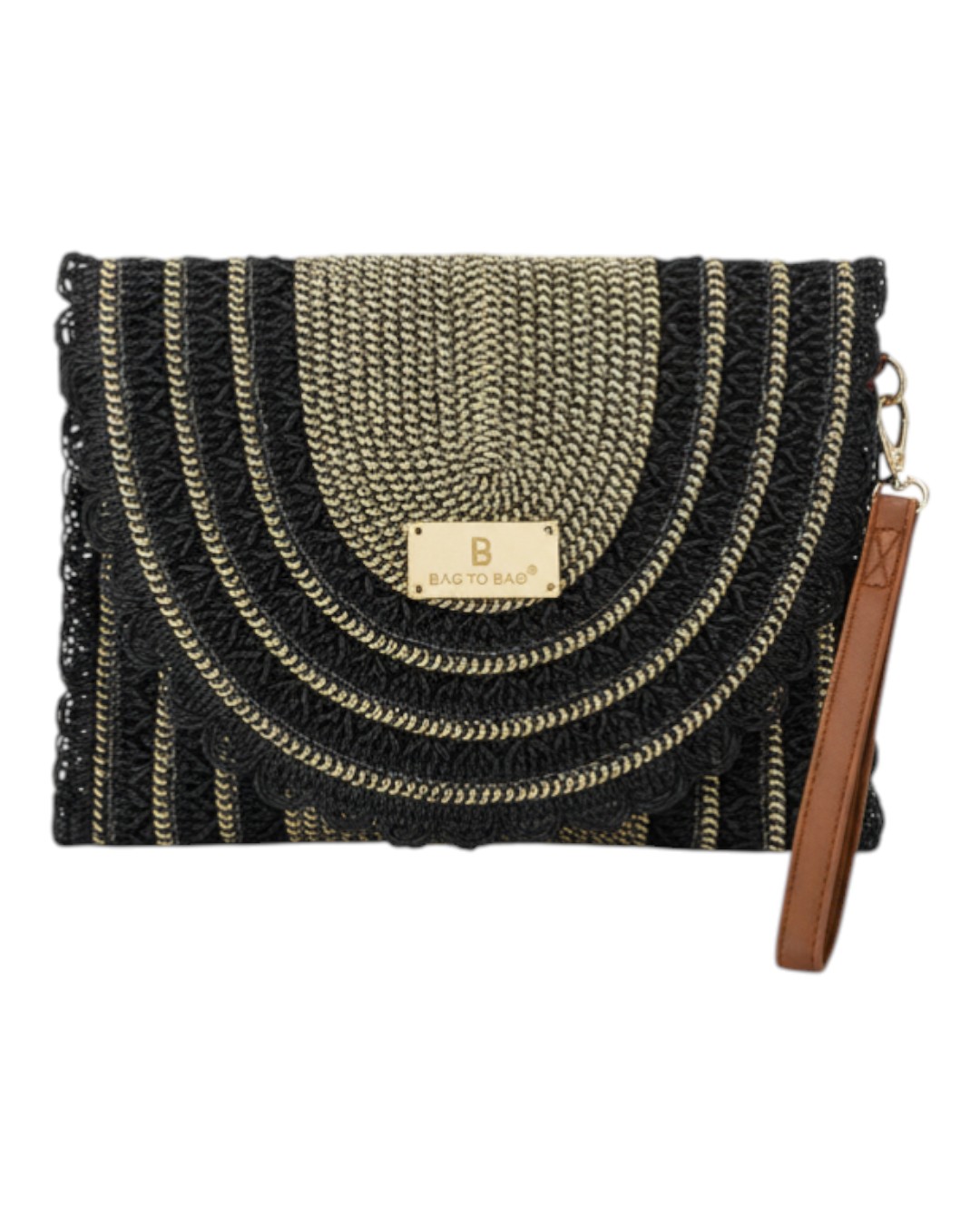 Ψάθινη τσάντα χειρός XY-2626 – Μαύρο