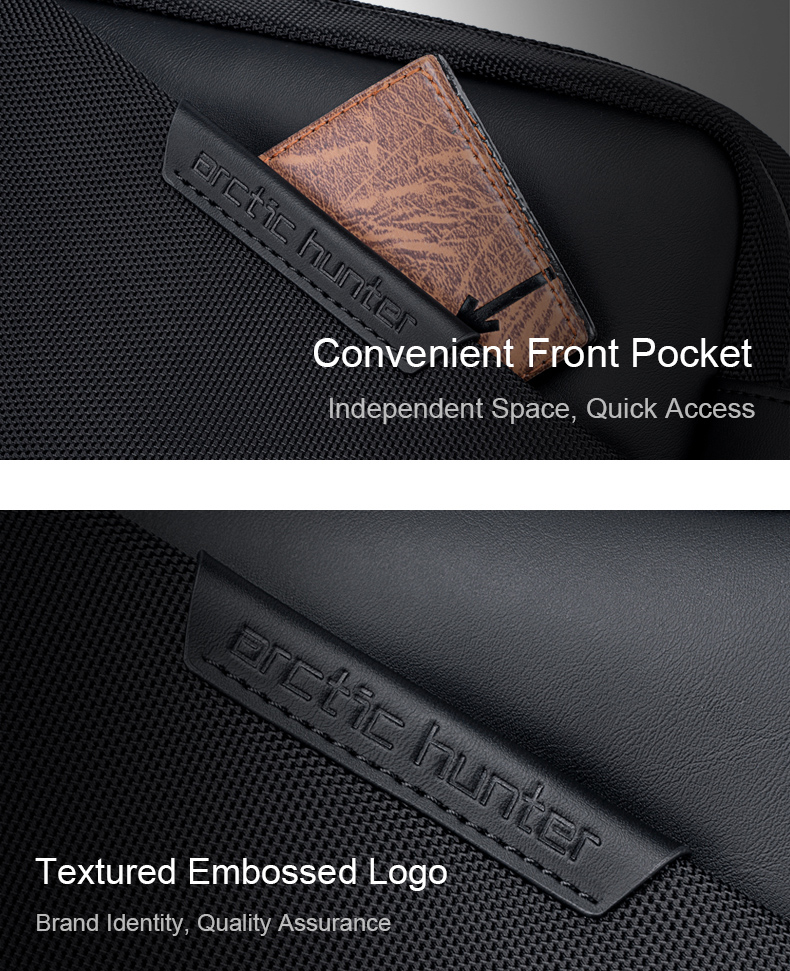 ARCTIC HUNTER τσάντα χειρός K00691, 2.7L, μαύρη