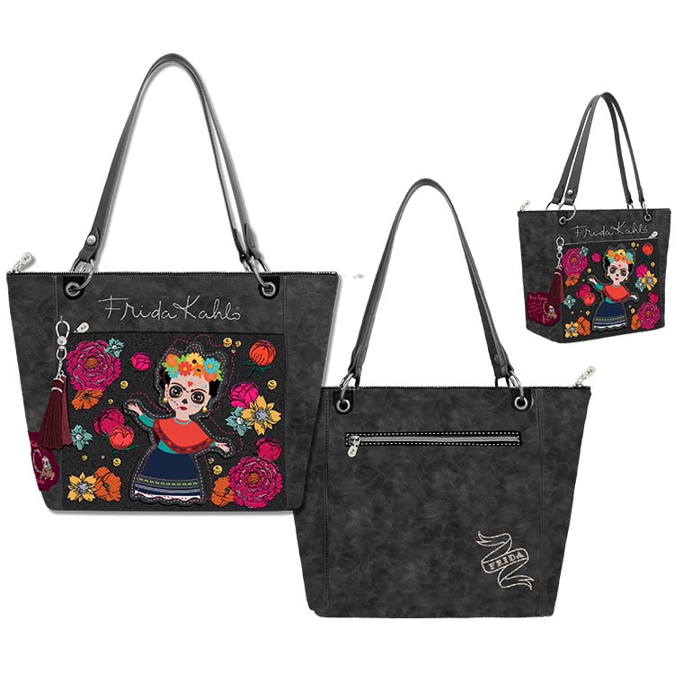 Γυναικεία Τσάντα ώμου Frida Kahlo “DOLL” Μαύρο-K4801