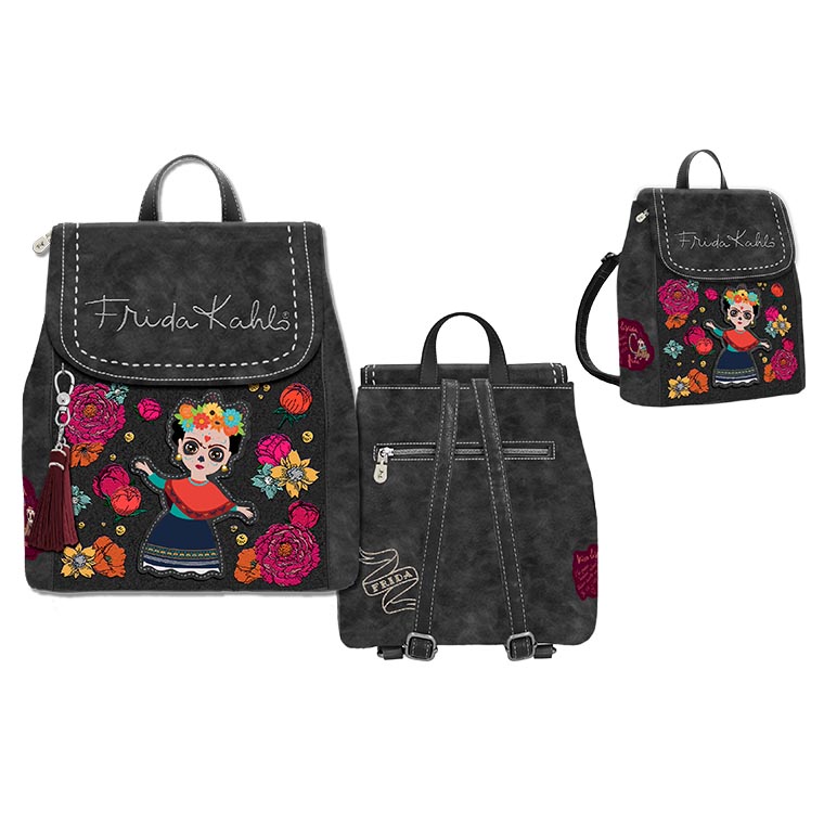 Γυναικείο Σακίδιο Πλάτης Frida Kahlo “DOLL” Μαύρο- K4803 Γυναικείο Σακίδιο Πλάτης Frida Kahlo “DOLL” Μαύρο- K4803
