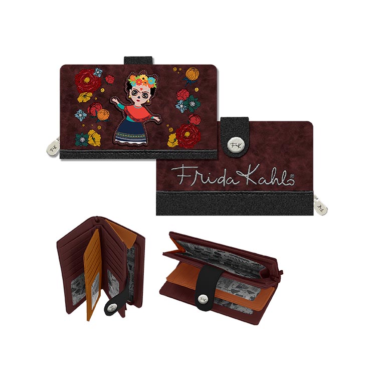 Γυναικείο Πορτοφόλι Frida Kahlo “DOLL” Μπορντό-K4806 Γυναικείο Πορτοφόλι Frida Kahlo “DOLL” Μπορντό-K4806