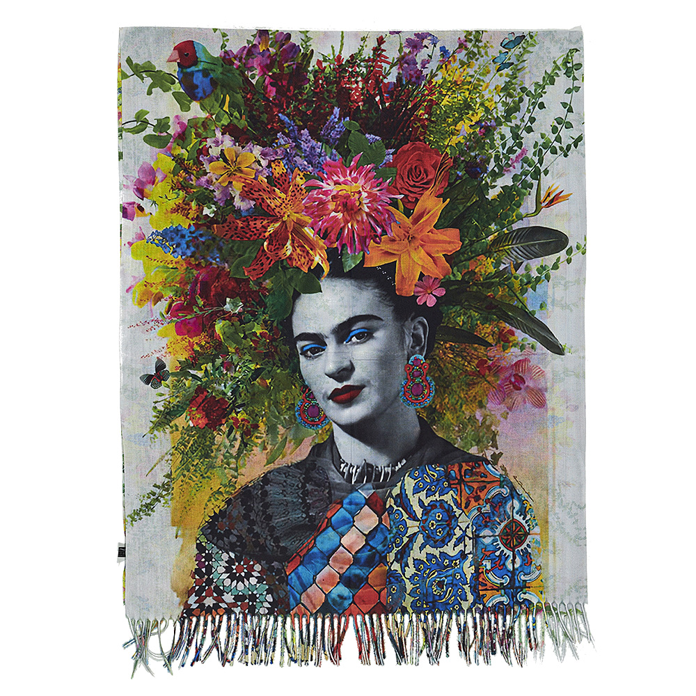 Γυναικεία Πασμίνα με λουλουδια-Frida kahlo