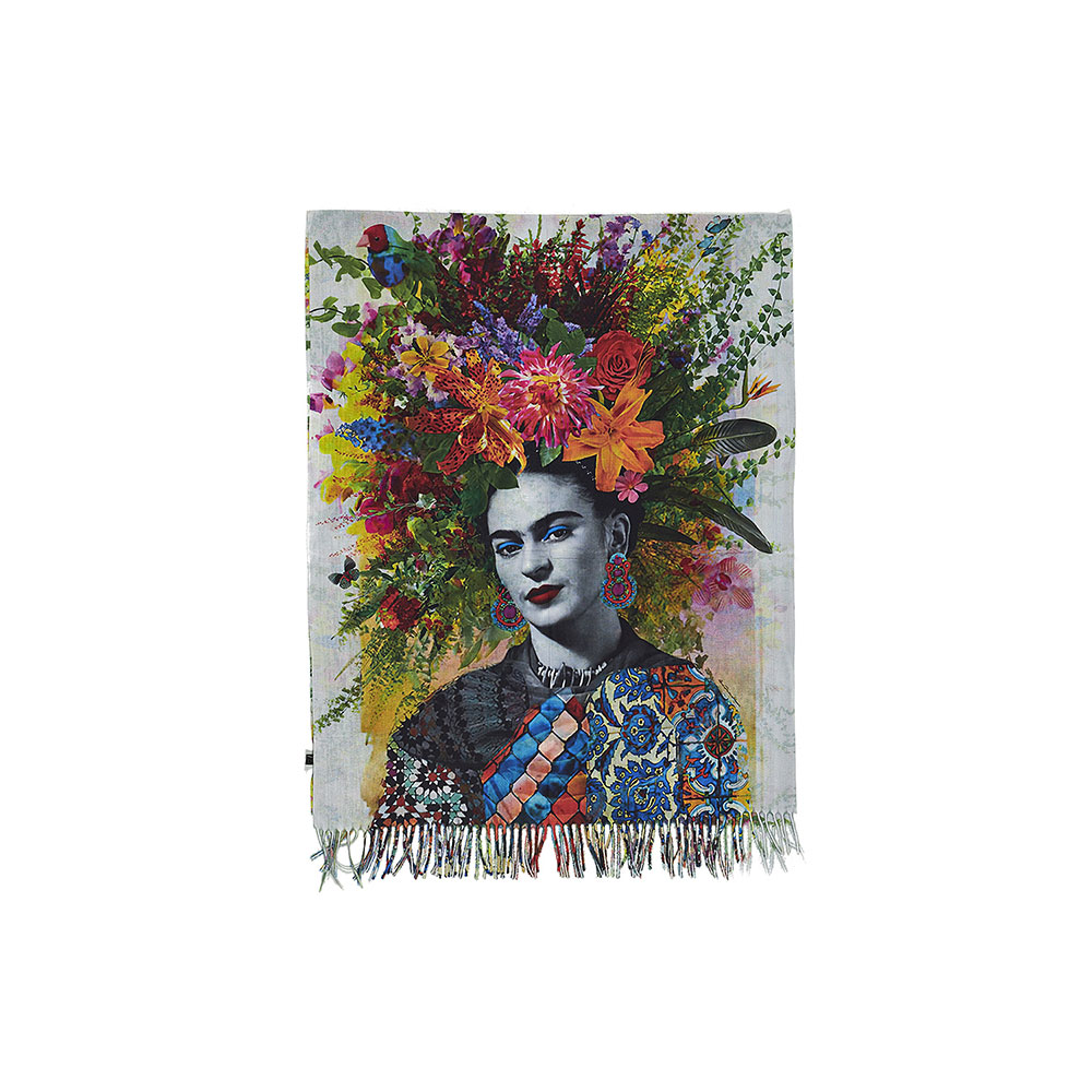 Γυναικεία Πασμίνα με λουλουδια-Frida kahlo