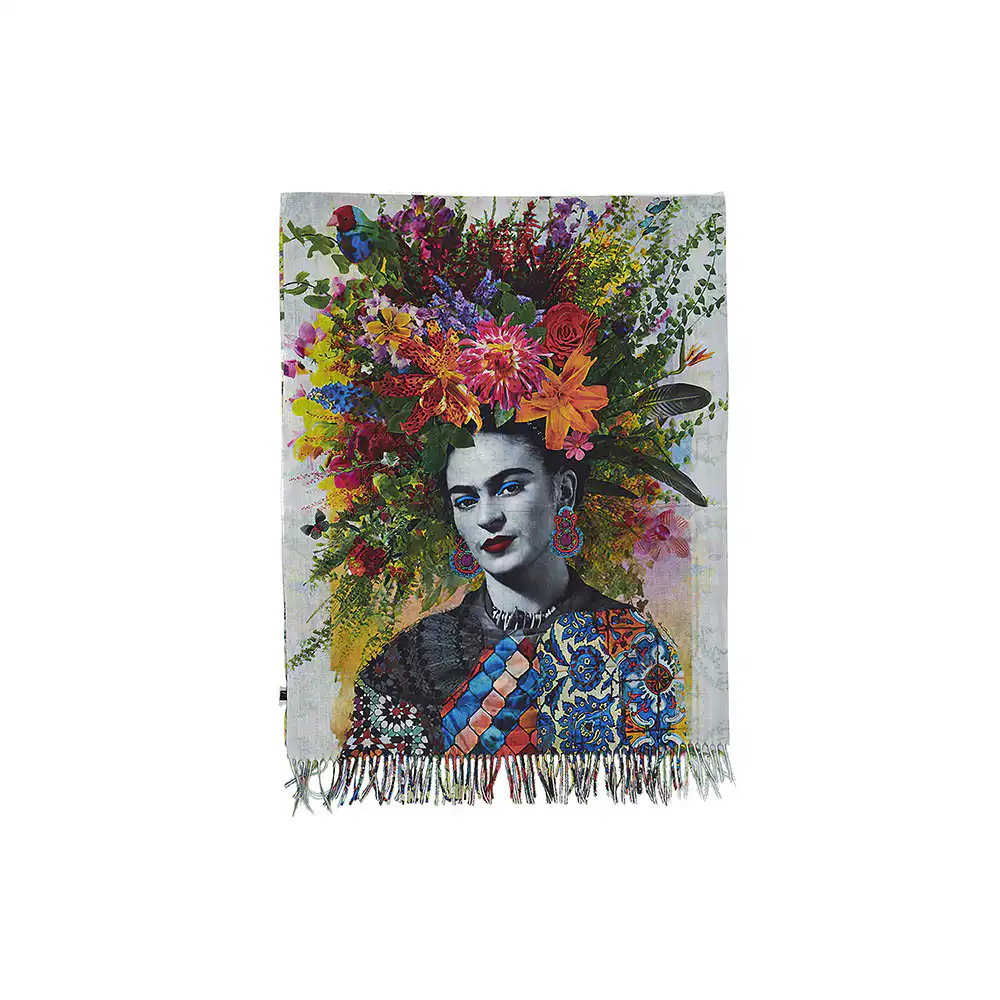 Γυναικεία Πασμίνα με λουλουδια-Frida kahlo