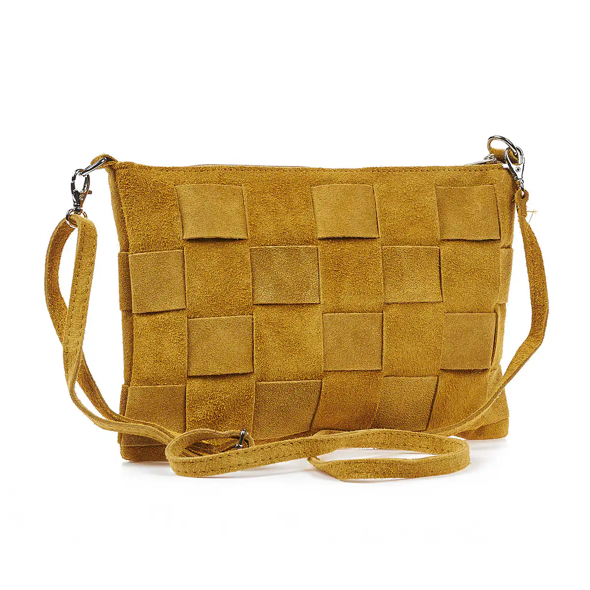 Sequoia Δερμάτινο σουέτ χιαστί τσαντάκι seq-16-1000 Kίτρινο
