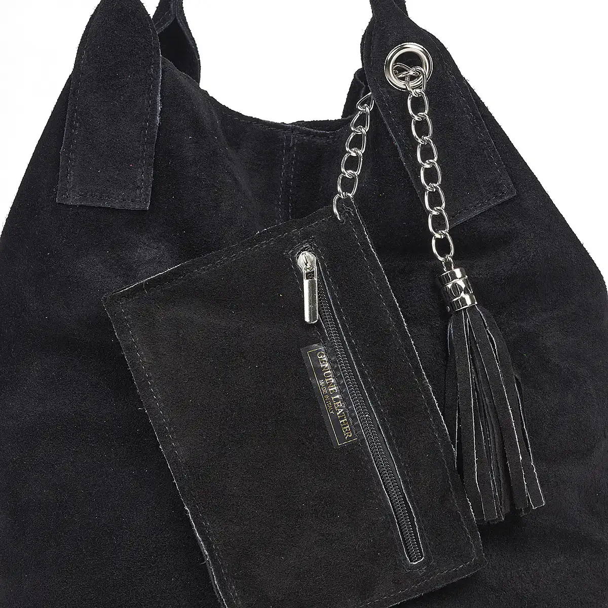 Sequoia Δερμάτινη Σουέτ Τσάντα Χειρός-Ώμου seq-16-1002 μαύρο