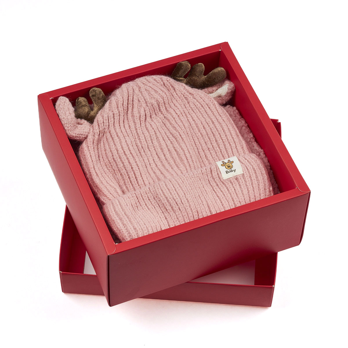 Χριστουγεννιάτικο παιδικό σετ σκουφί-κασκόλ-γάντια LH-1 ροζ