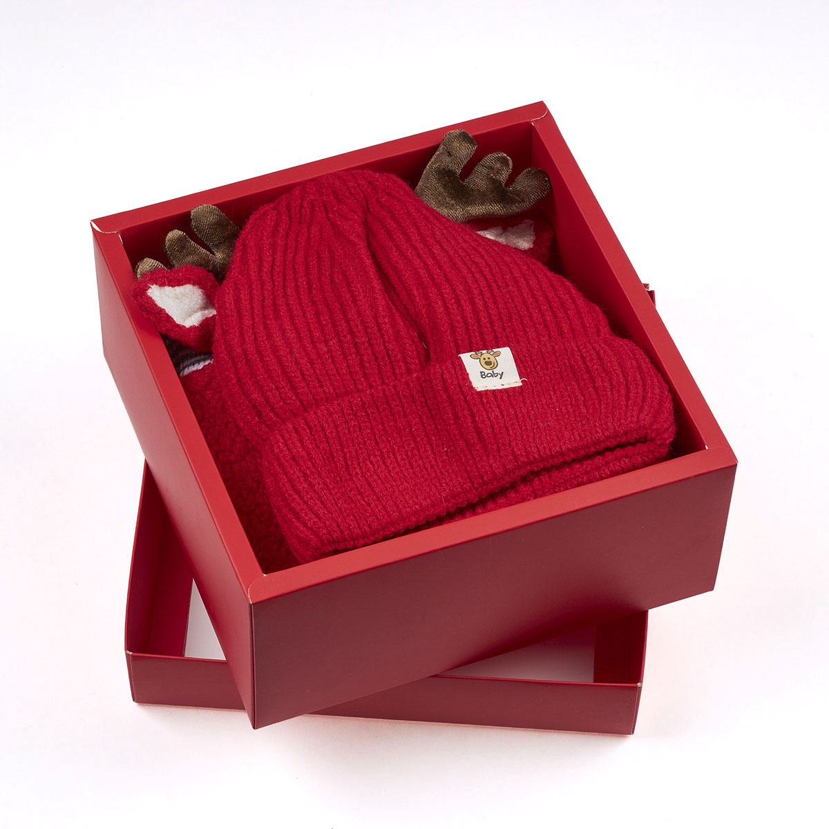 Χριστουγεννιάτικο παιδικό σετ σκουφί-κασκόλ-γάντια  LH-1 κόκκινο