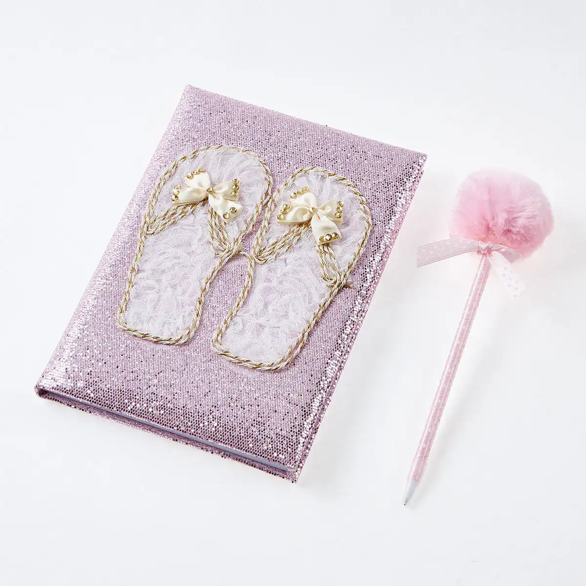 Παιδικό Σημειωματάριο / Ημερολόγιο με σχέδιο Σαγιονάρες φιογκάκια με στρας HH-317 ροζ Παιδικό Σημειωματάριο / Ημερολόγιο με σχέδιο Σαγιονάρες φιογκάκια με στρας HH-317 ροζ