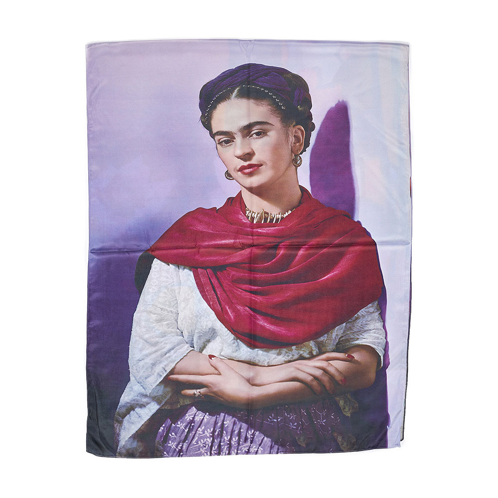 Sequoia Γυναίκεια Εσάρπα Διπλής οψης Frida Kalho με λουλούδια seq-06-10 70x180cm