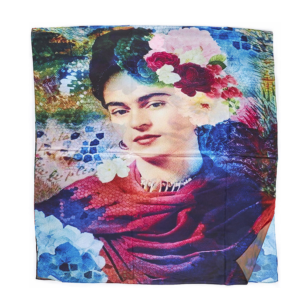 Sequoia Γυναίκεια Εσάρπα  Frida Kalho με λουλούδια seq-06-04 100x190cm