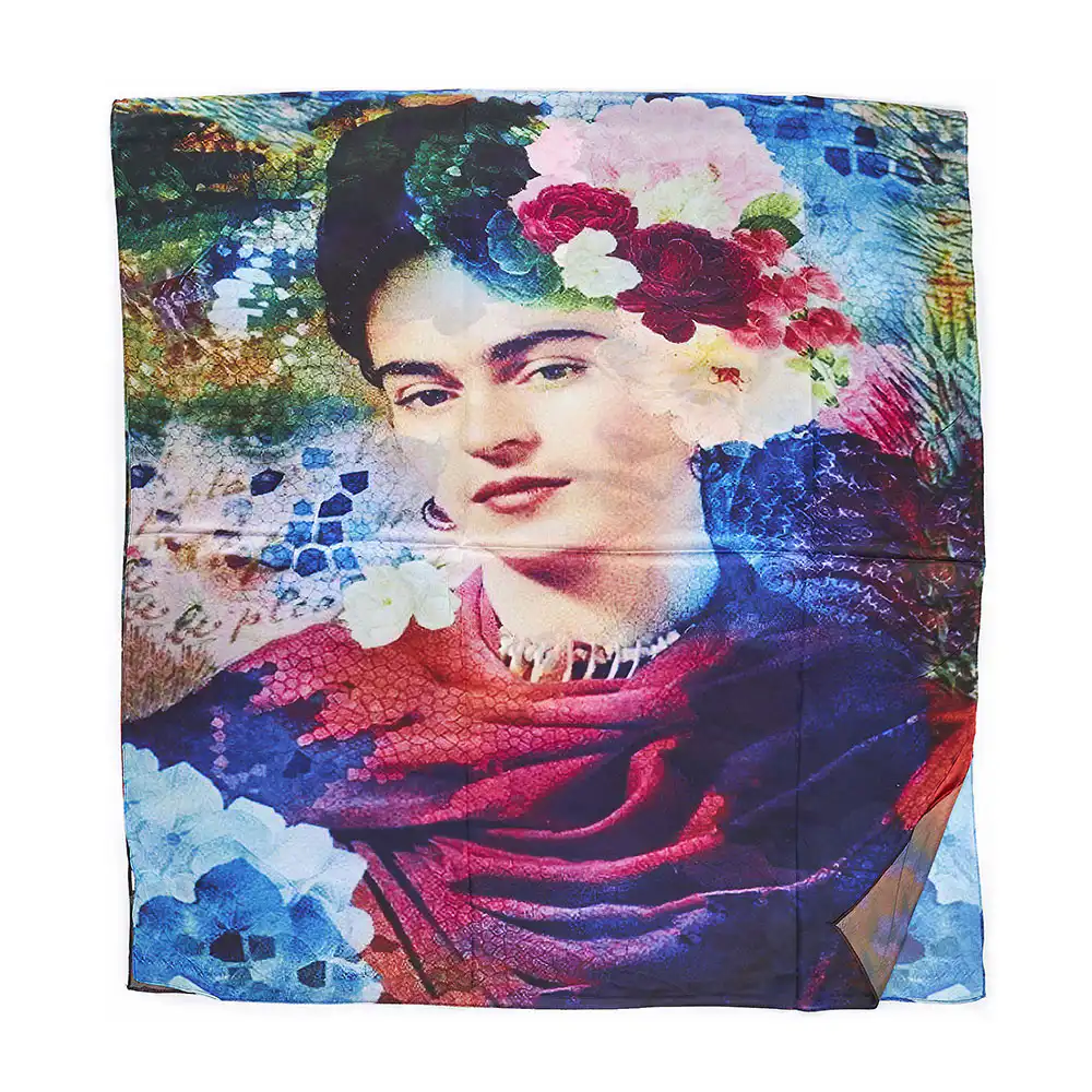 Sequoia Γυναίκεια Εσάρπα  Frida Kalho με λουλούδια seq-06-04 100x190cm