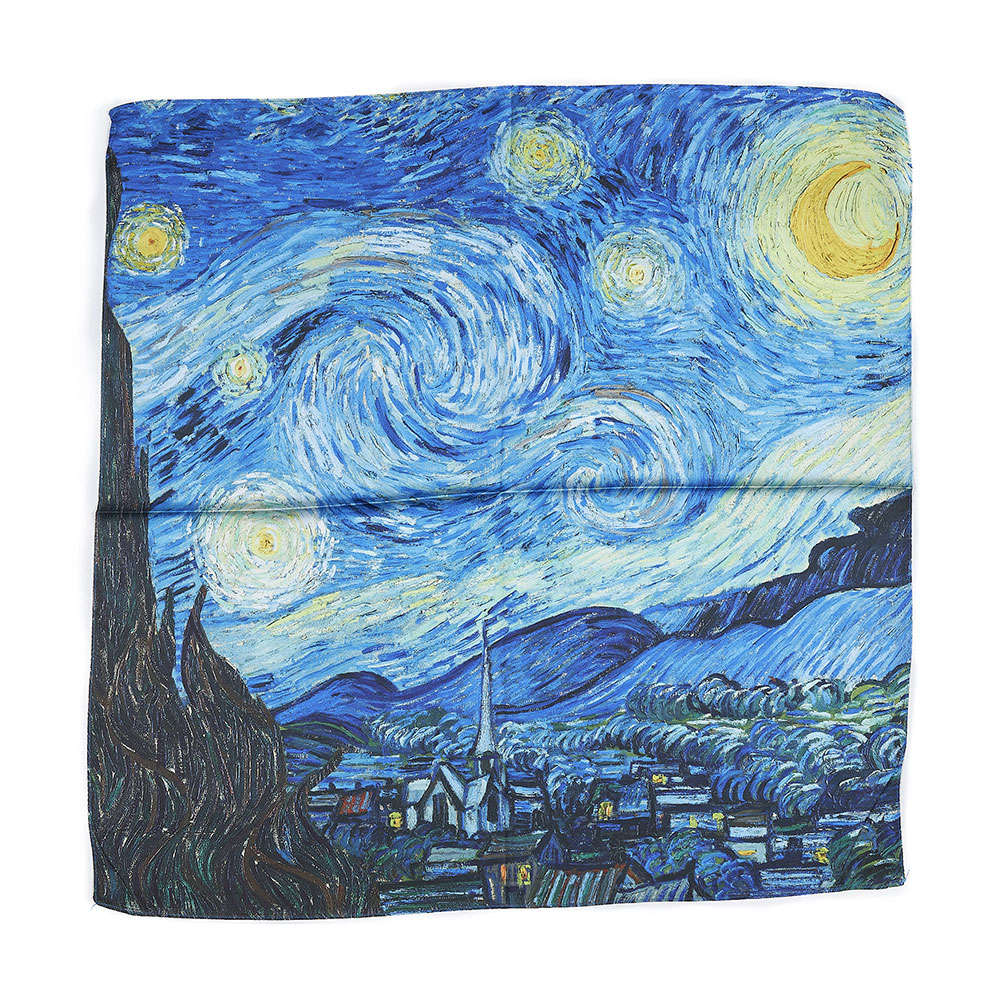 Sequoia Γυναίκειο τετράγωνο μαντήλι Vincent van Gogh  (Starry Night) seq-06-08 70x70cm