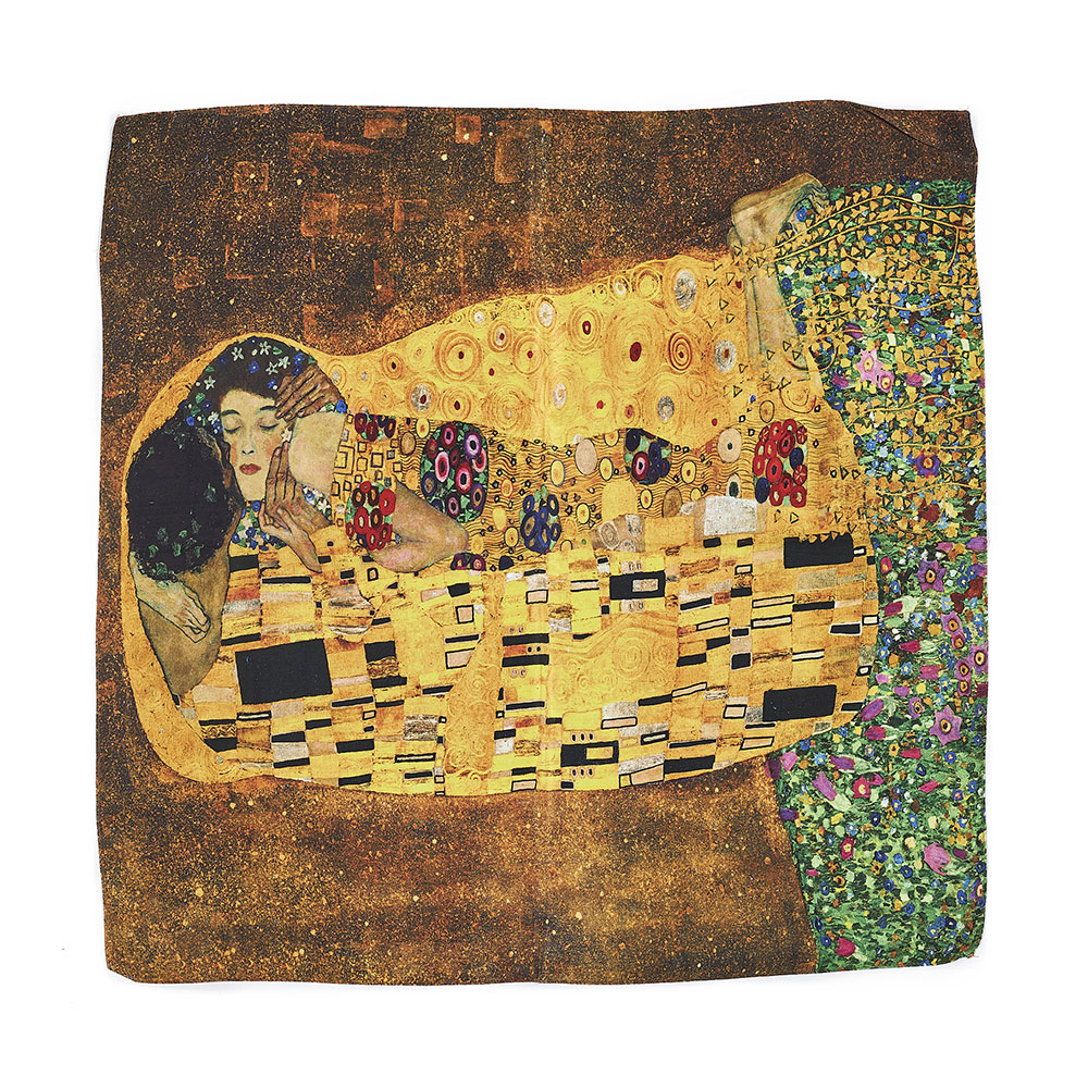 Sequoia Γυναίκειο τετράγωνο μαντήλι Gustav Klimt the kiss seq-06-07 70x70cm