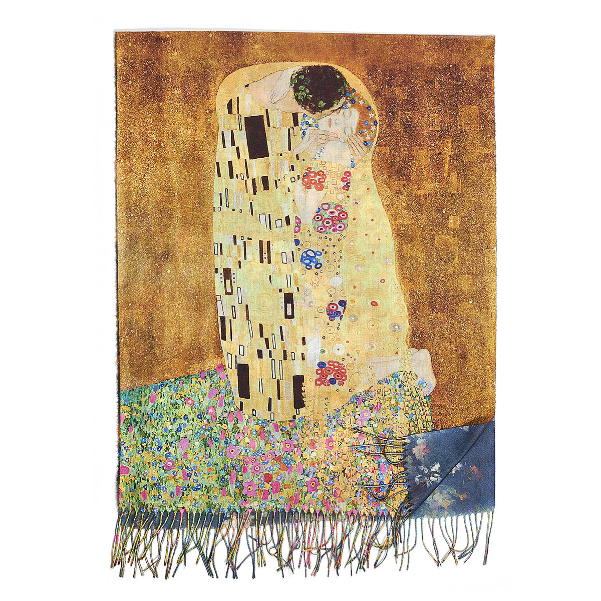 Sequoia Γυναικεία Πασμίνα Διπλής Όψης Gustav Klimt – Το Φιλί 06-22 multi color