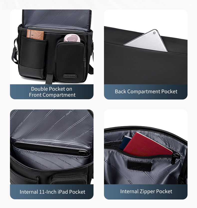 ARCTIC HUNTER τσάντα ώμου KB00827, 6L, μαύρη