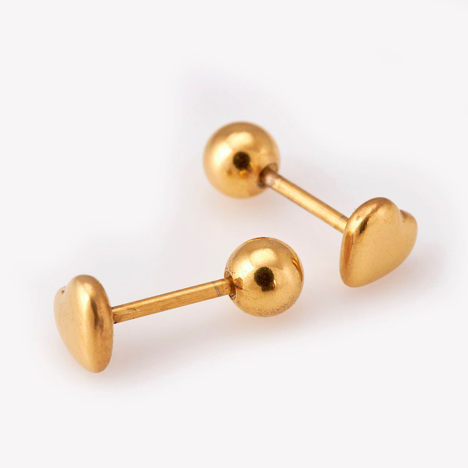 Sequoia Παιδικό Υποαλλεργικό Επιχρυσωμένο Ατσάλινο Σκουλαρίκι Καρδιά