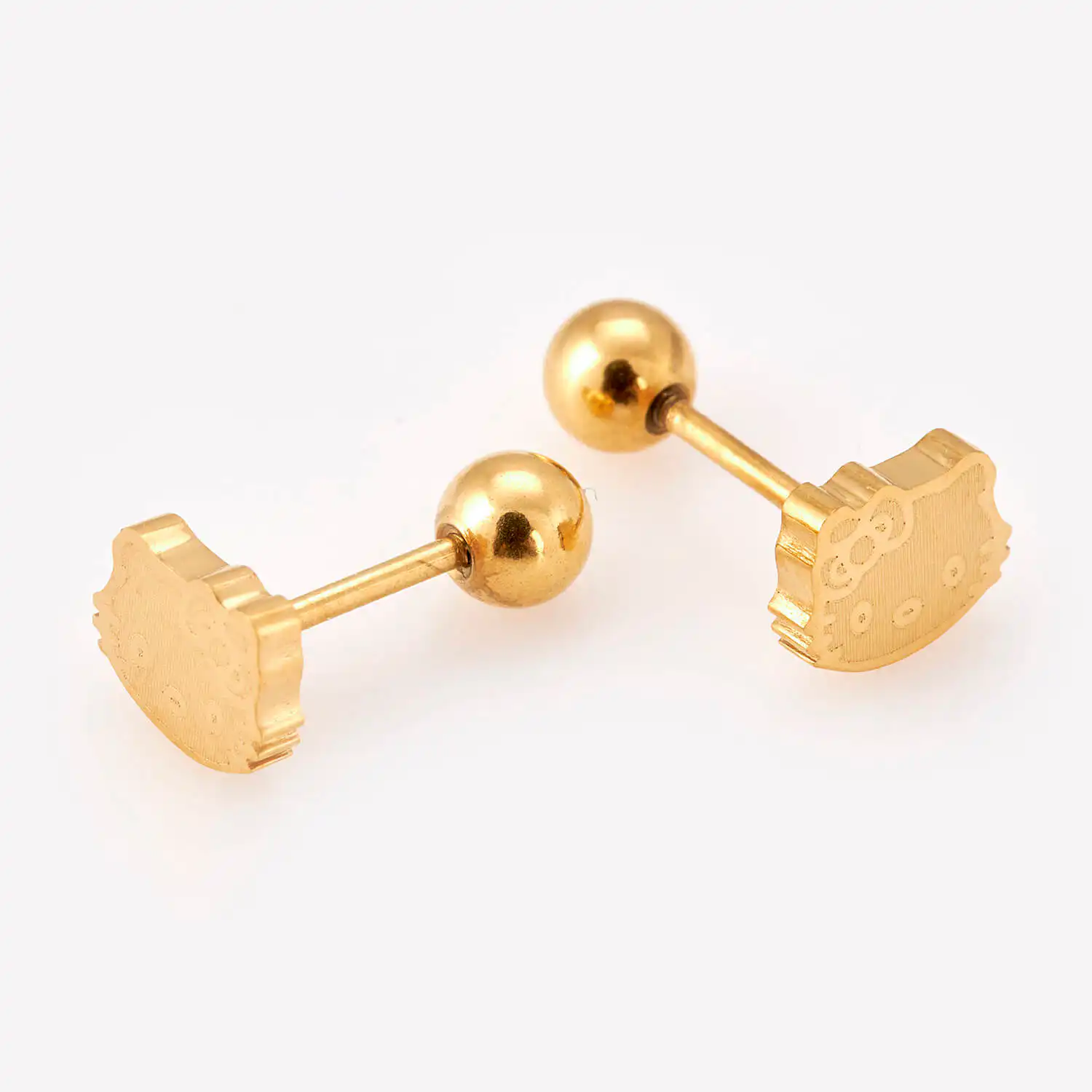 Sequoia Παιδικό Υποαλλεργικό Επιχρυσωμένο Ατσάλινο Σκουλαρίκι