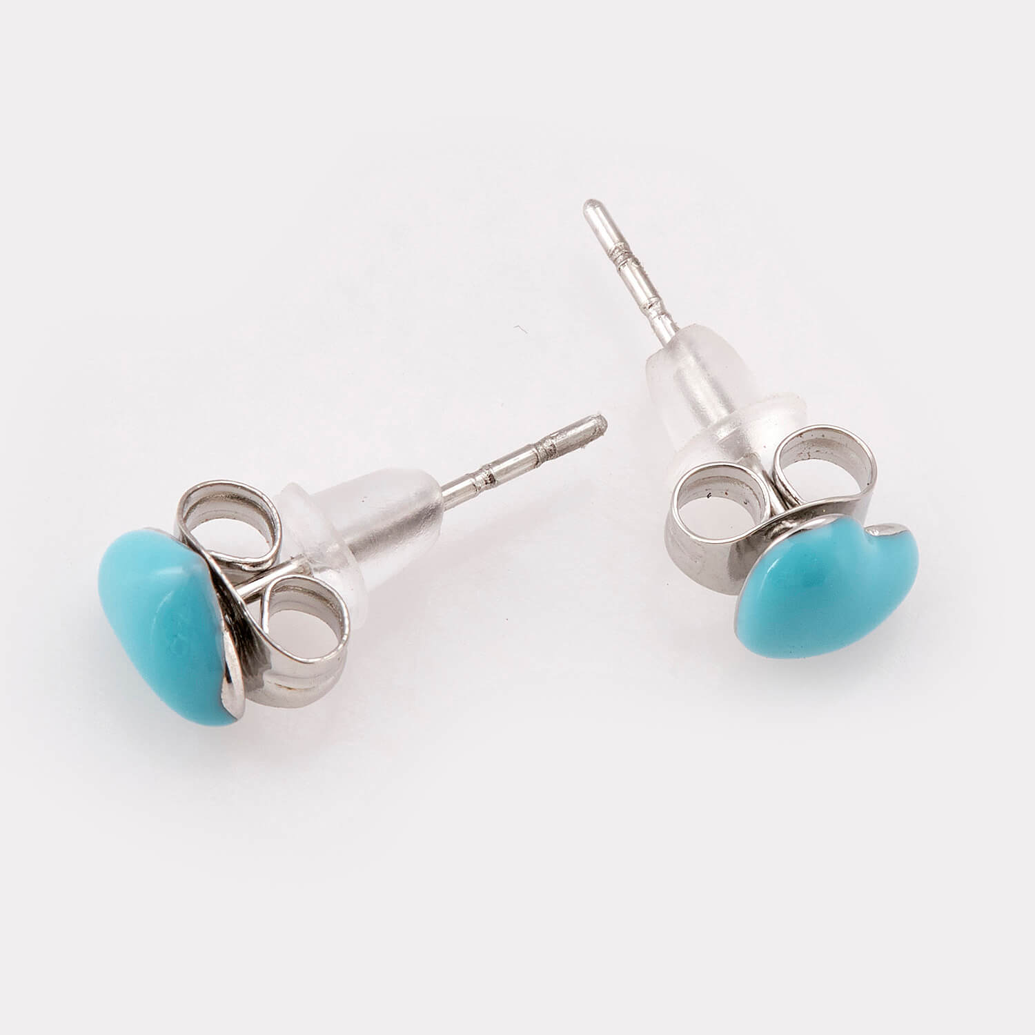 Sequoia Παιδικό Υποαλλεργικό Ατσάλινο Σκουλαρίκι σε σχήμα Καρδιά Γαλάζιο