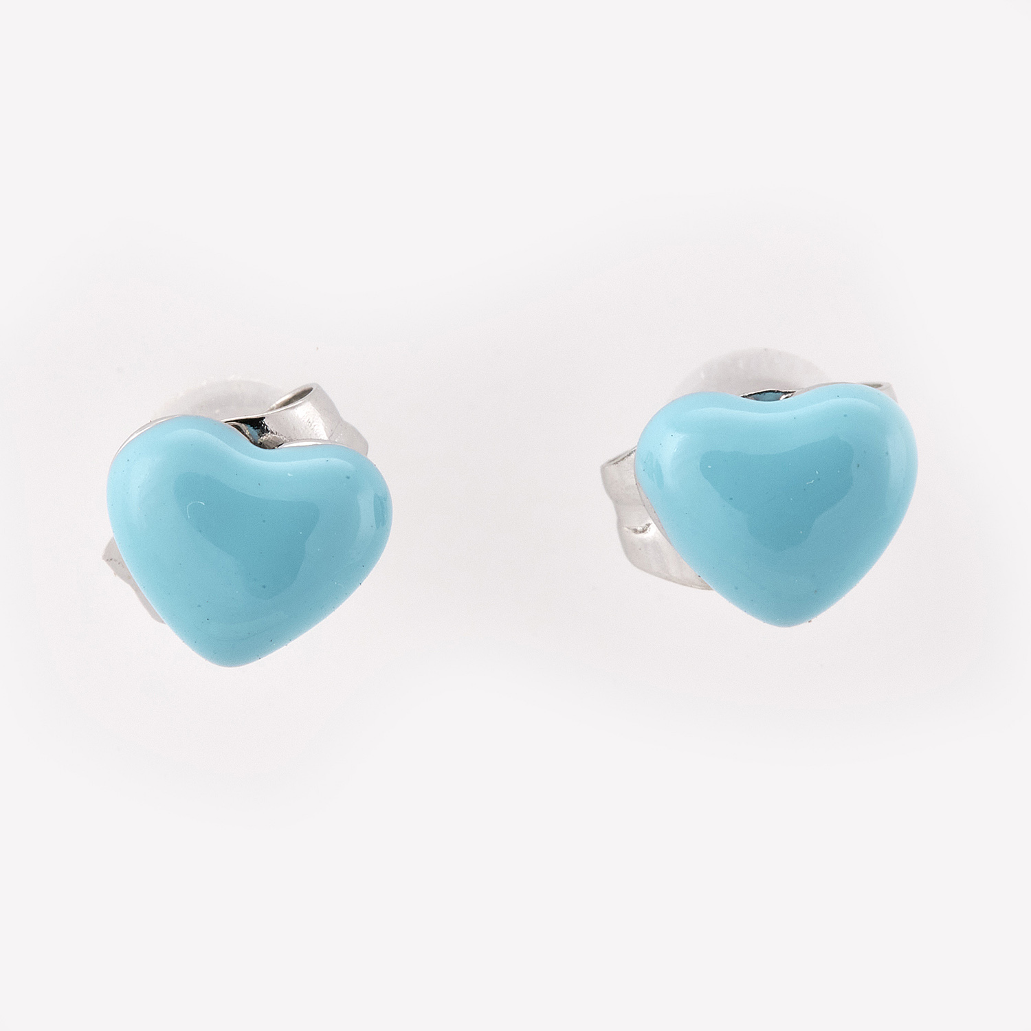 Sequoia Παιδικό Υποαλλεργικό Ατσάλινο Σκουλαρίκι σε σχήμα Καρδιά Γαλάζιο