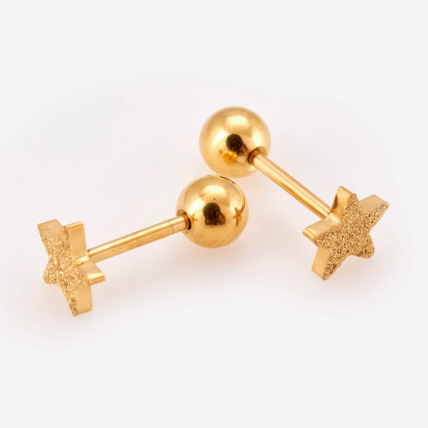 Sequoia Παιδικό Υποαλλεργικό Επιχρυσωμένο Ατσάλινο Σκουλαρίκι Αστέρι