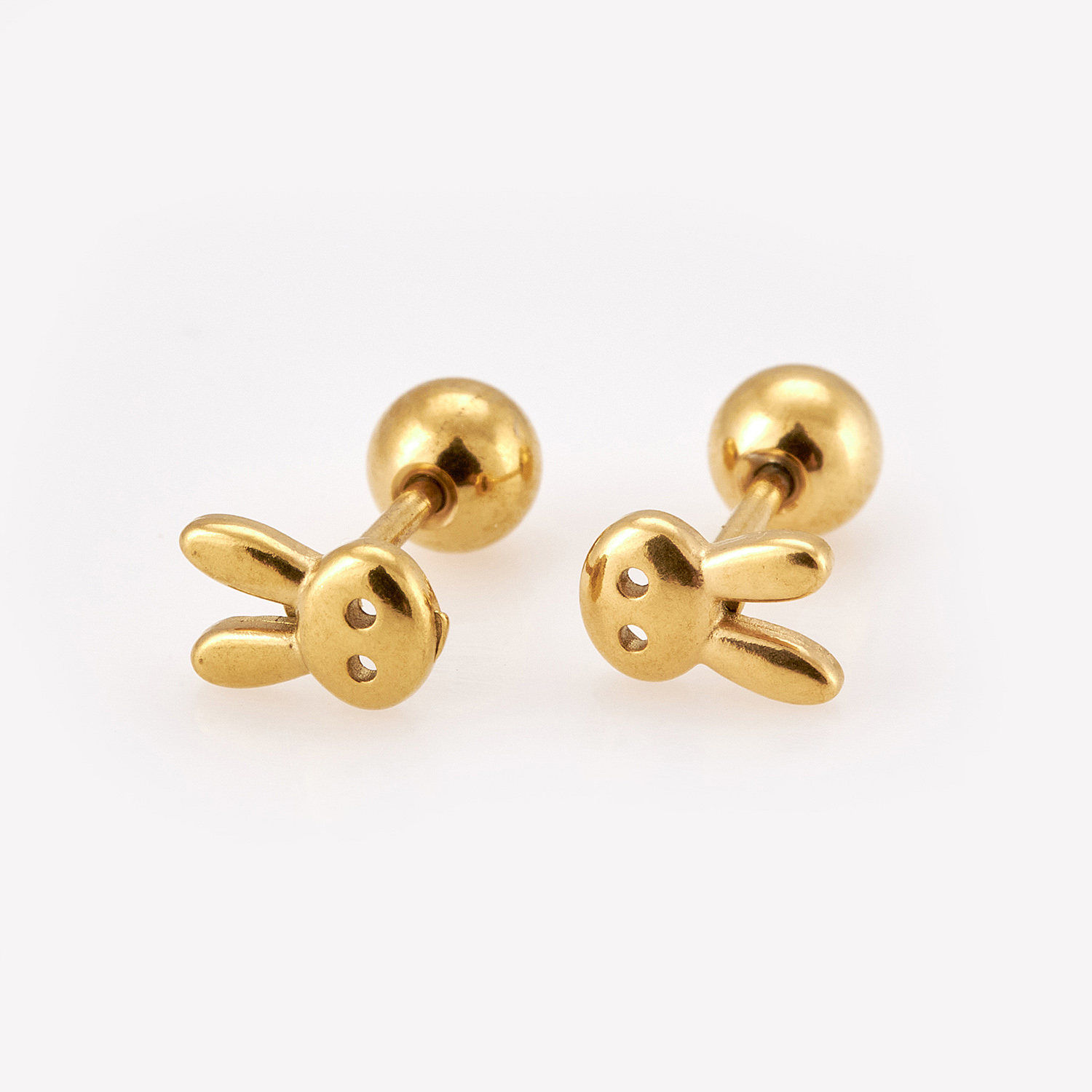 Sequoia Παιδικό Υποαλλεργικό Επιχρυσωμένο Ατσάλινο Σκουλαρίκι αστέρι άσπρο