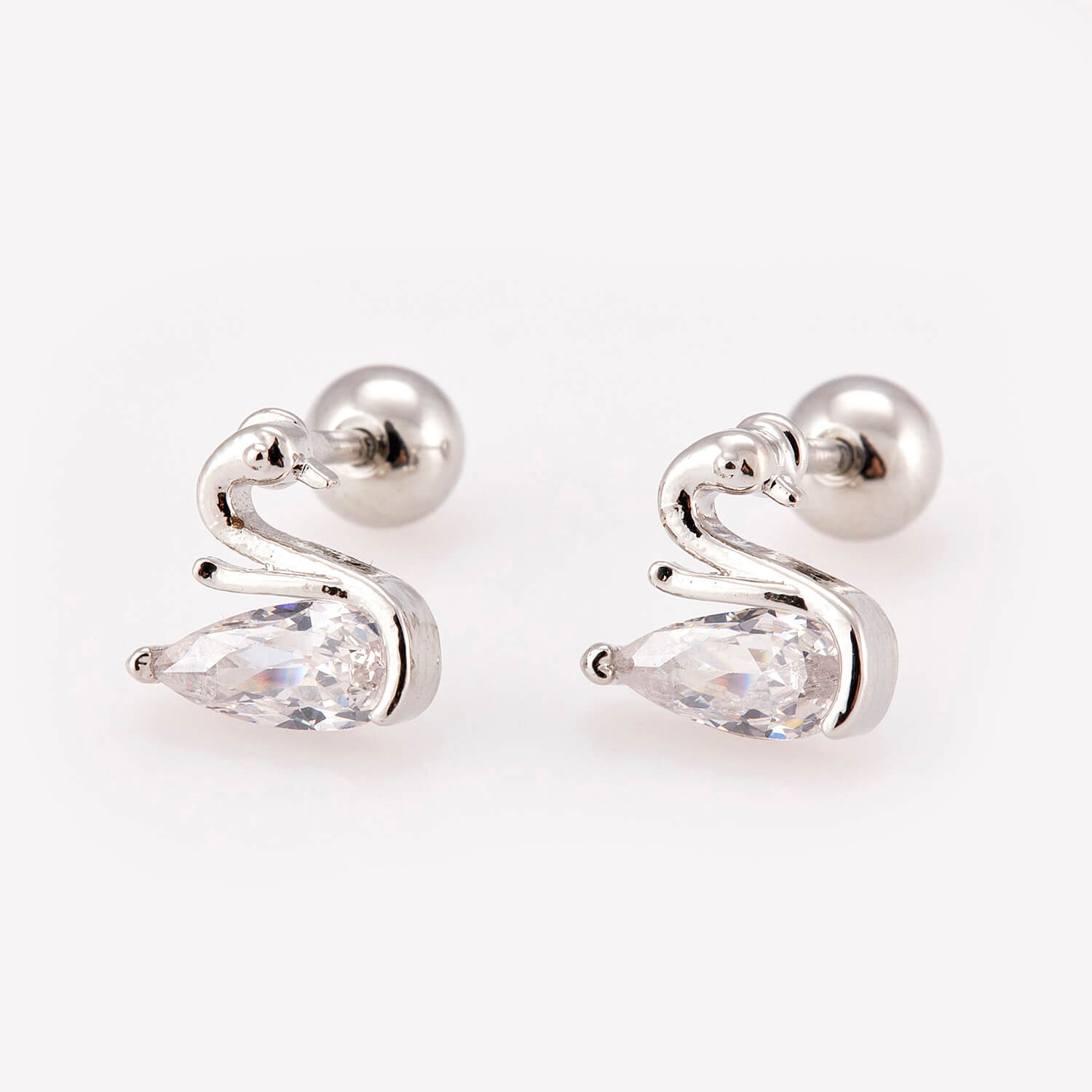 Sequoia Παιδικό Υποαλλεργικό Ατσάλινο Σκουλαρίκι Κύκνος