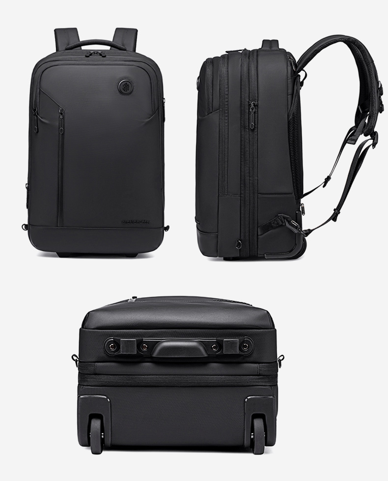 ARCTIC HUNTER τσάντα ταξιδίου LG00861 με θήκη laptop 15.6", τροχήλατη, 42L/54L, μαύρη