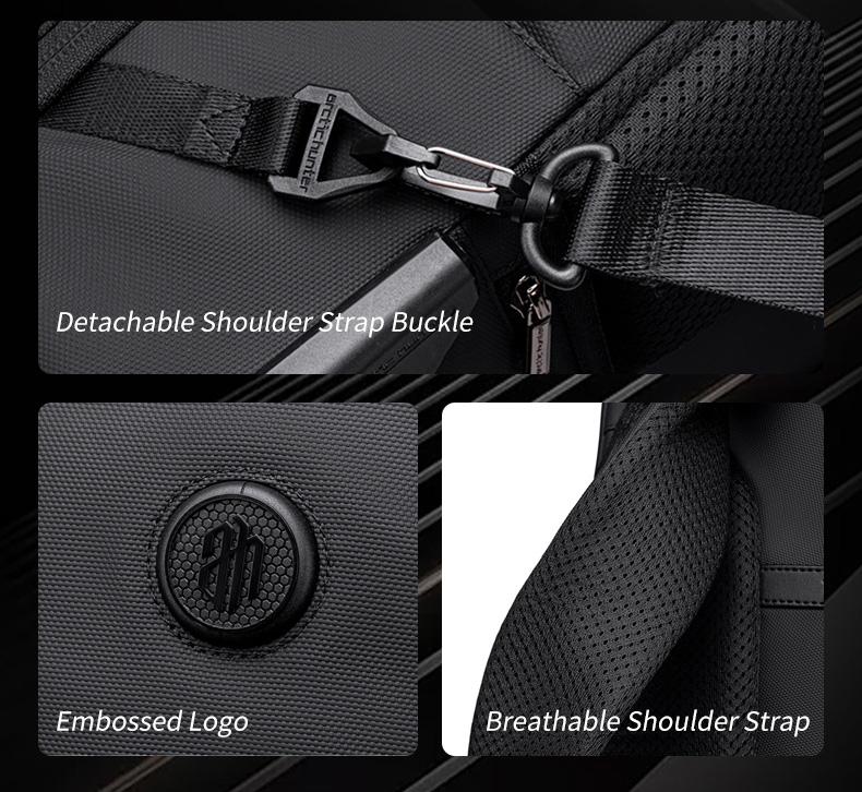 ARCTIC HUNTER τσάντα ταξιδίου LG00861 με θήκη laptop 15.6", τροχήλατη, 42L/54L, μαύρη