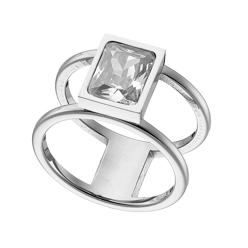 Sequoia Γυναικείο Δαχτυλίδι λευκή πέτρα ζιργκόν Ατσάλι N-02489 Sequoia Γυναικείο Δαχτυλίδι λευκή πέτρα ζιργκόν Ατσάλι N-02489