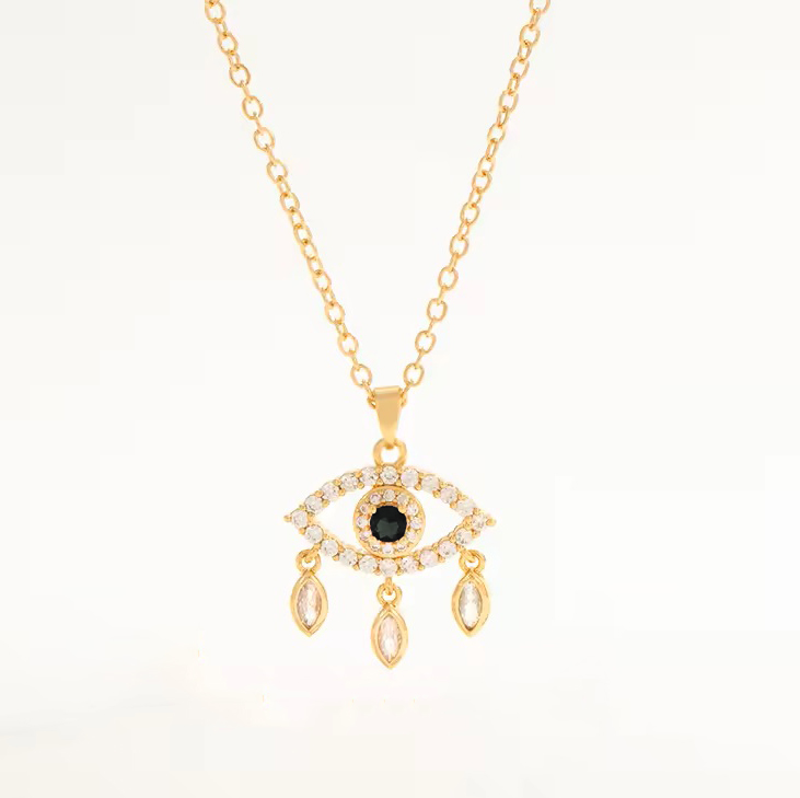 Sequoia Γυναικείο ατσάλινο επιχρυσωμένο Κολιέ με Ματάκι και στρας NC-0032G μαύρο Sequoia Γυναικείο ατσάλινο επιχρυσωμένο Κολιέ με Ματάκι και στρας NC-0032G μαύρο