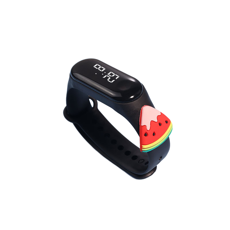 Παιδικό Αδιάβροχο Ρολόι με οθόνη Led και 3D καρπούζι AG-015 μαύρο