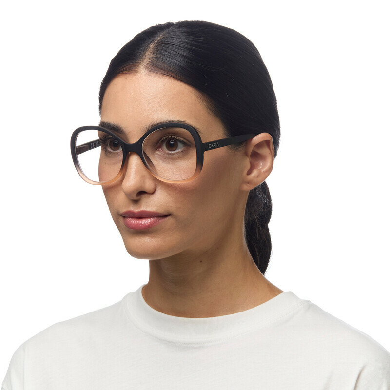 Okkia Verona reading glasses Black Shaded Rose