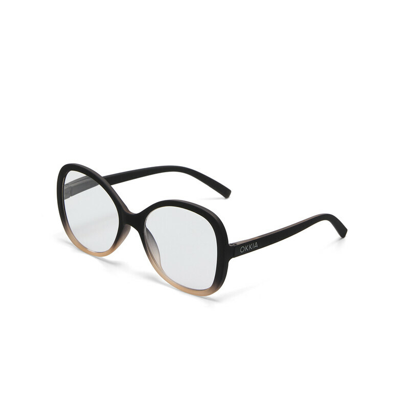 Okkia Verona reading glasses Black Shaded Rose