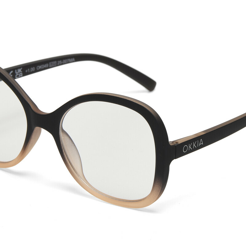 Okkia Verona reading glasses Black Shaded Rose
