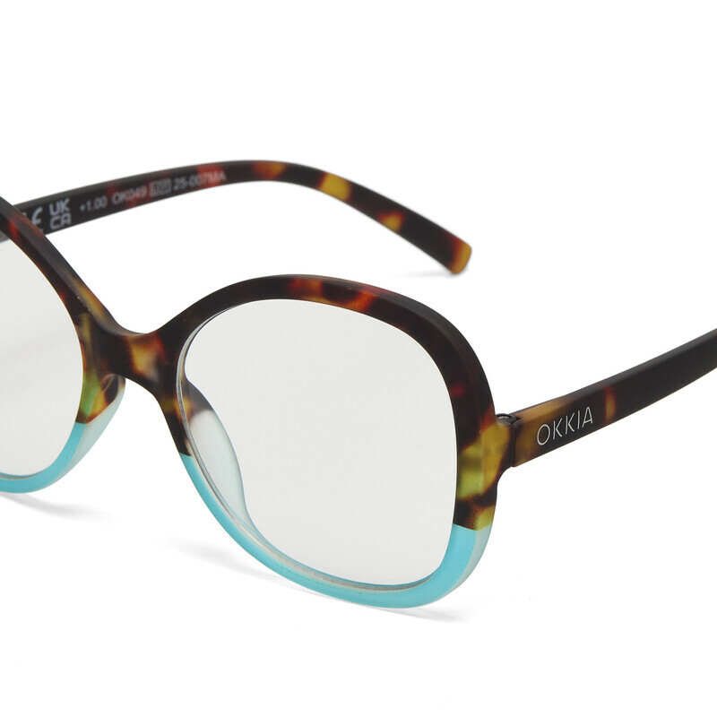 Okkia Bologna reading glasses Havana Blue