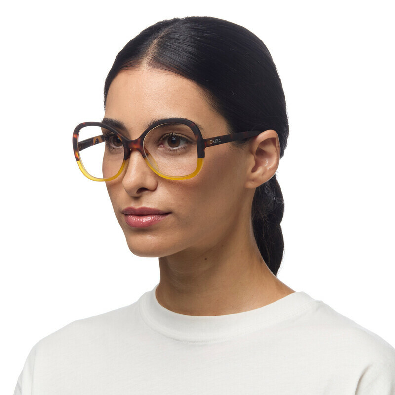 Okkia Verona reading glasses Havana Yellow