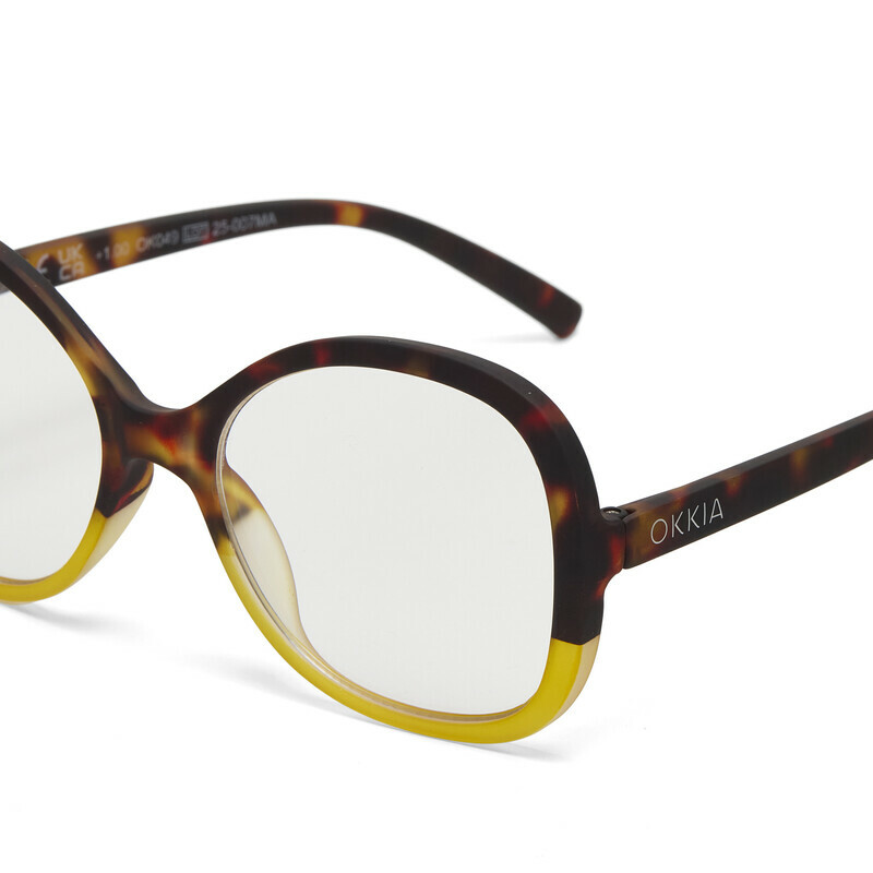 Okkia Verona reading glasses Havana Yellow
