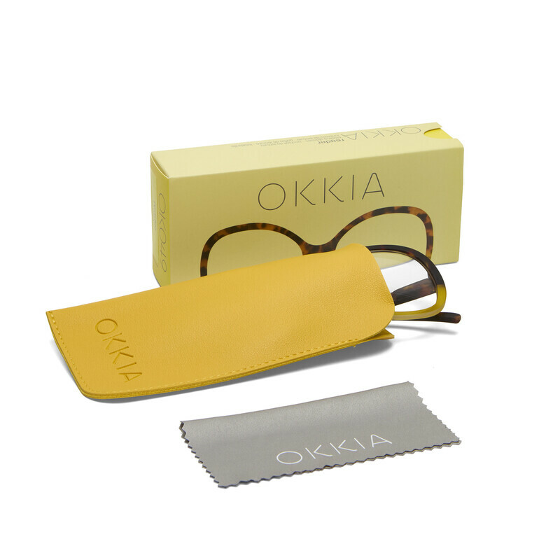 Okkia Verona reading glasses Havana Yellow
