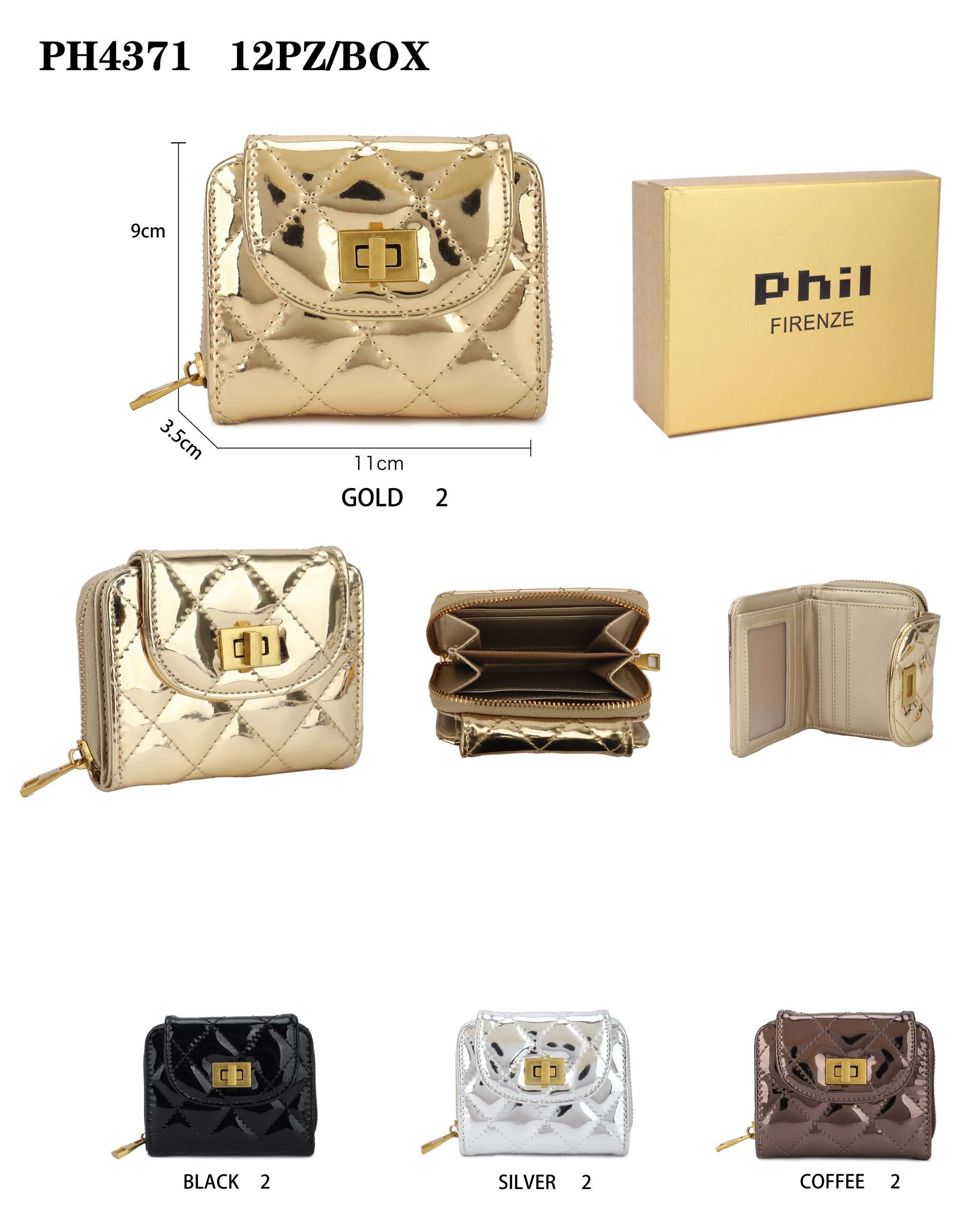 Γυναικείο Πορτοφόλι Χιαστί Phil F PH4371 Μπρονζέ