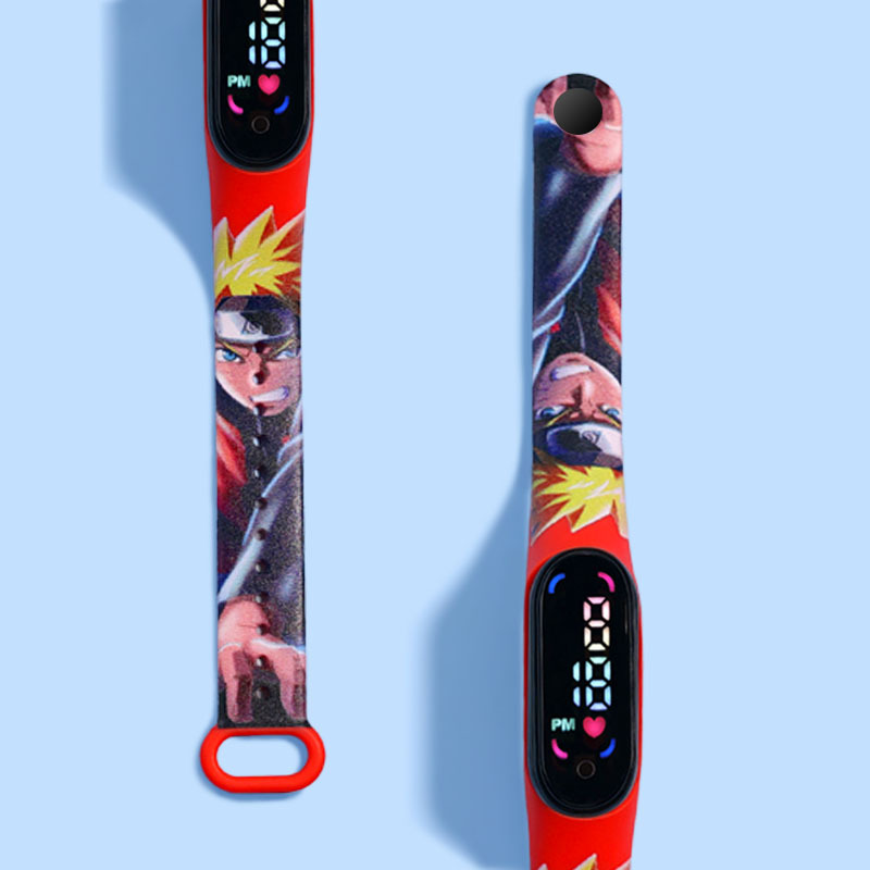 Παιδικό Αδιάβροχο Ρολόι Naruto με οθόνη Led AG-049 Κόκκινο