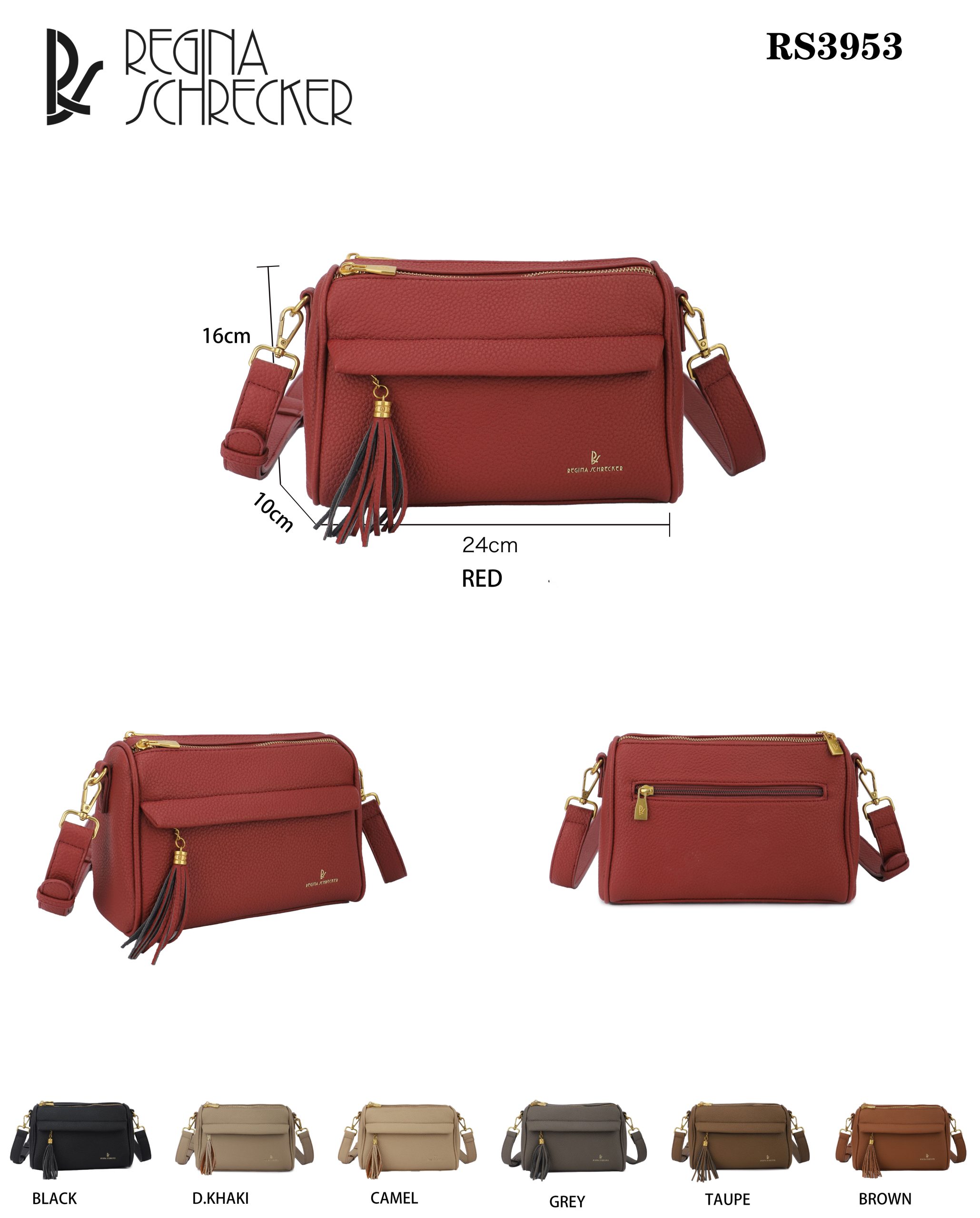 Γυναικεία Τσάντα Ώμου Χιαστί Regina Schrecker RS 3953 Γκρι