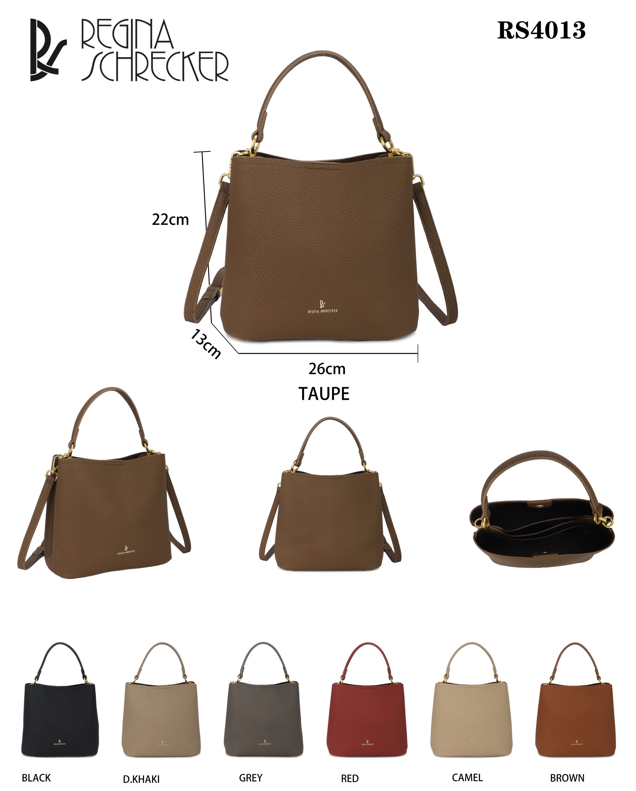 Γυναικεία Τσάντα Ωμου Regina Schrecker RS4013 Γκρι Γυναικεία Τσάντα Ωμου Regina Schrecker RS4013 Γκρι