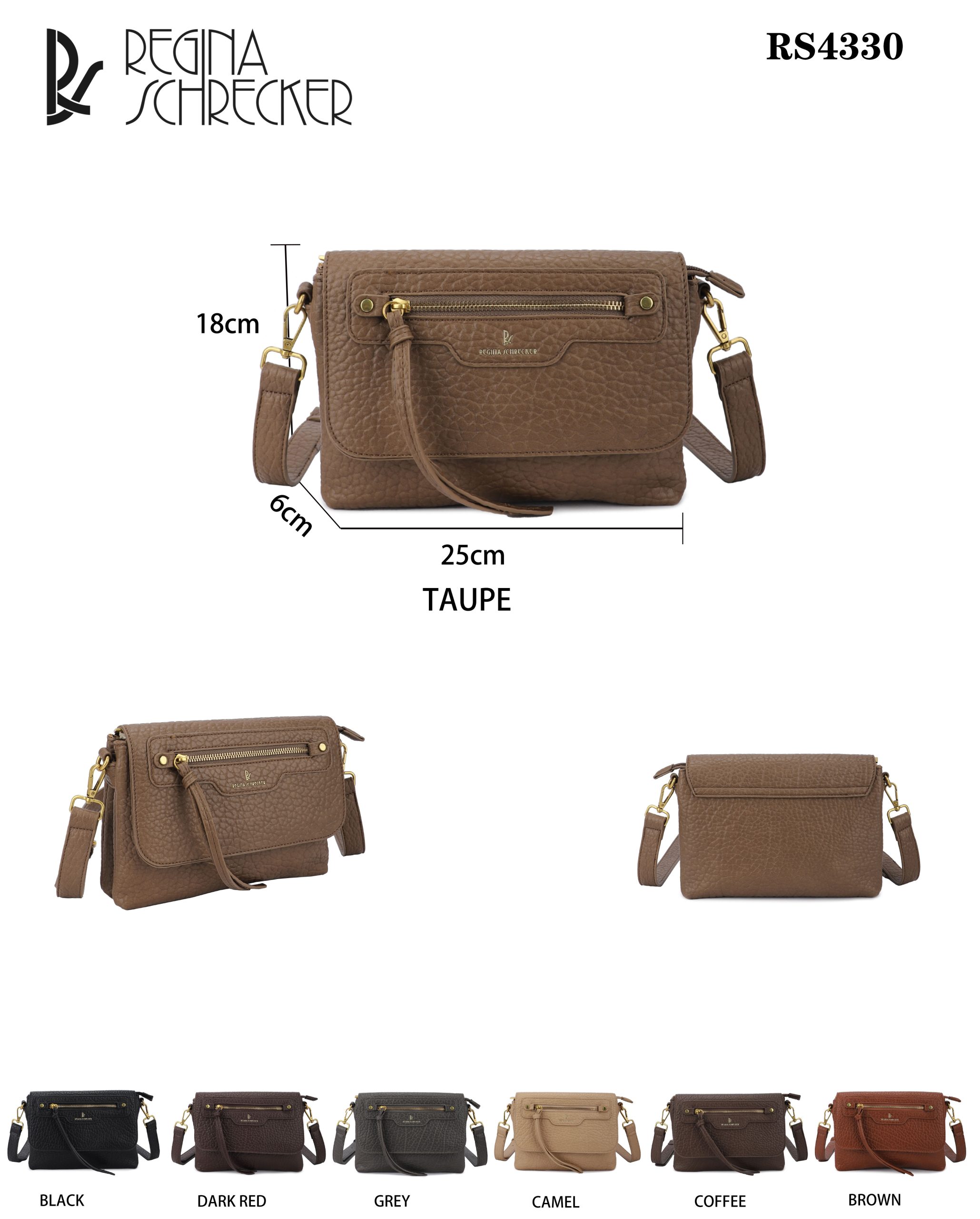 Γυναικεία Τσάντα Ώμου Χιαστί Regina Schrecker RS 4330 Καφέ