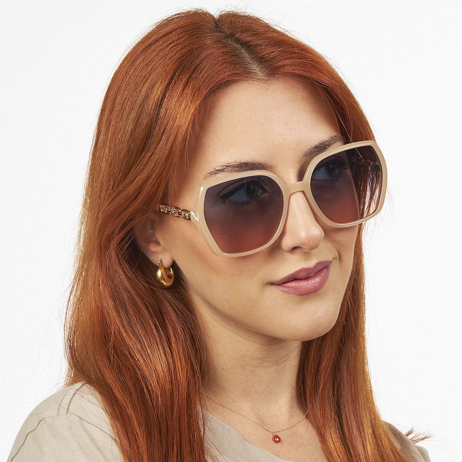 Sequoia Γυαλιά Ηλίου με Κοκκάλινο Σκελετό και Polarized Φακό AG-4249C1 μπεζ