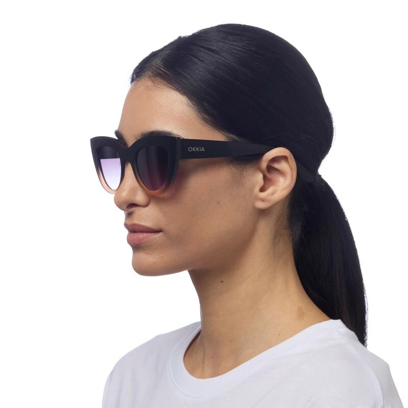 Okkia γυαλιά ηλίου Claudia Big Cat Eye - Black shaded rose