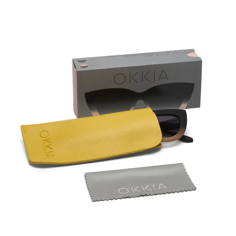 Okkia γυαλιά ηλίου Claudia Big Cat Eye - Black shaded rose