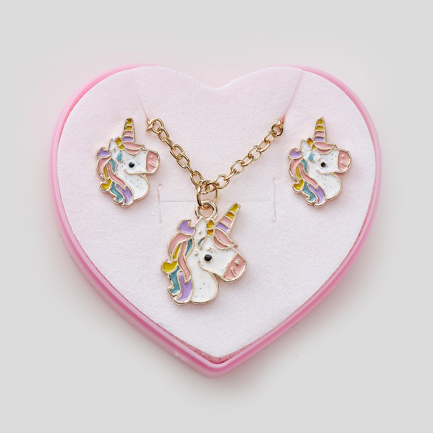 Sequoia Παιδικό Υποαλλεργικό Χάλκινο Set Σκουλαρίκι-Κολιέ Μονόκερος