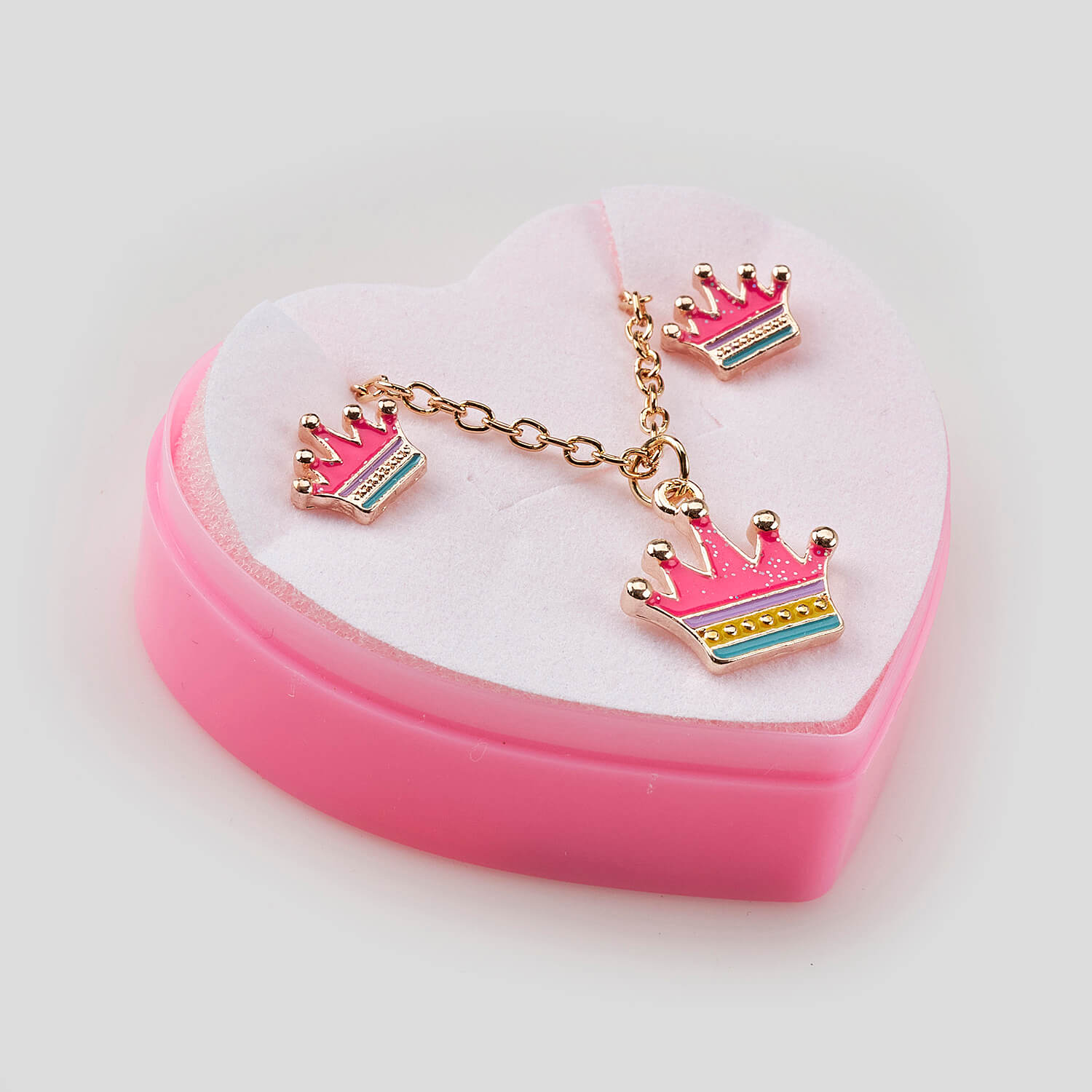 Sequoia Παιδικό Υποαλλεργικό Χάλκινο Set Σκουλαρίκι-Κολιέ Κορώνα