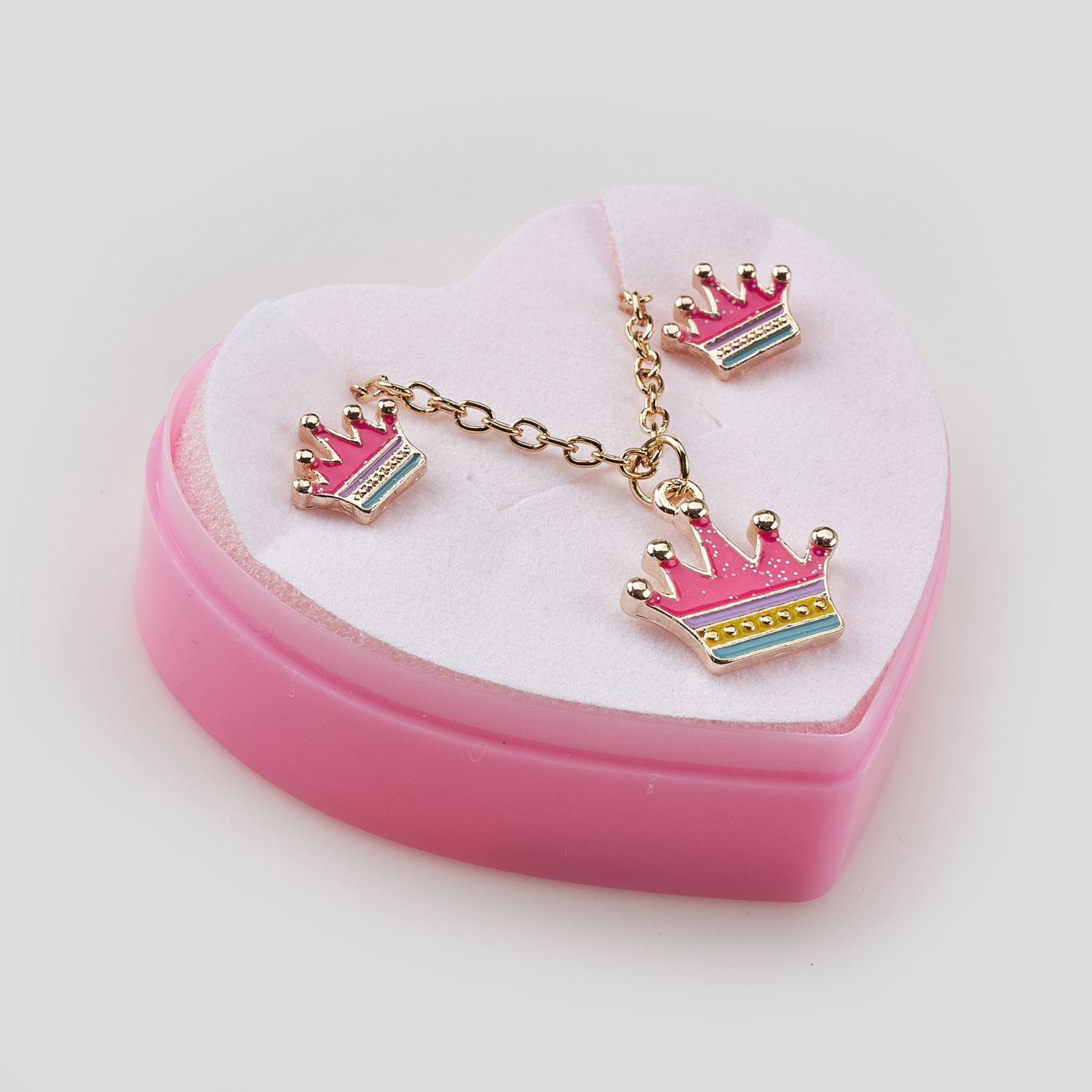 Sequoia Παιδικό Υποαλλεργικό Χάλκινο Set Σκουλαρίκι-Κολιέ Κορώνα